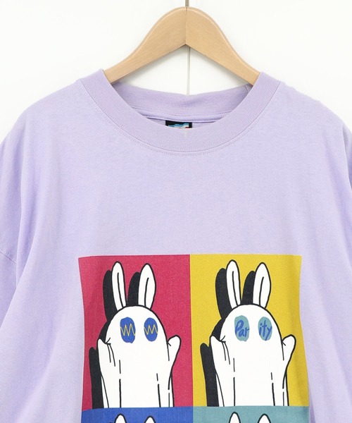 ScoLar Parity(スカラーパリティ)の「362108:間違い探しおばけウサギTシャツ(Tシャツ/カットソー・レディース・パープル/ブラック/オフホワイト・M/S)」の13枚目の写真