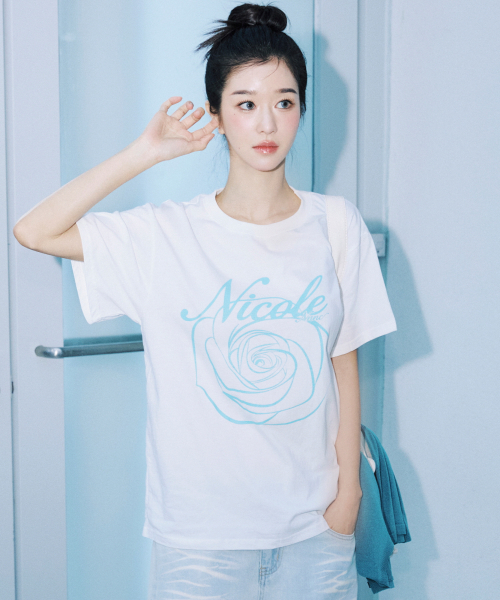 NICK&NICOLE(ニックアンドニコール)の「NICOLE ROSE SLEEVE TOP_CREAM SKY BLUE(Tシャツ/カットソー・レディース・その他・MEDIUM/LARGE)」の6枚目の写真
