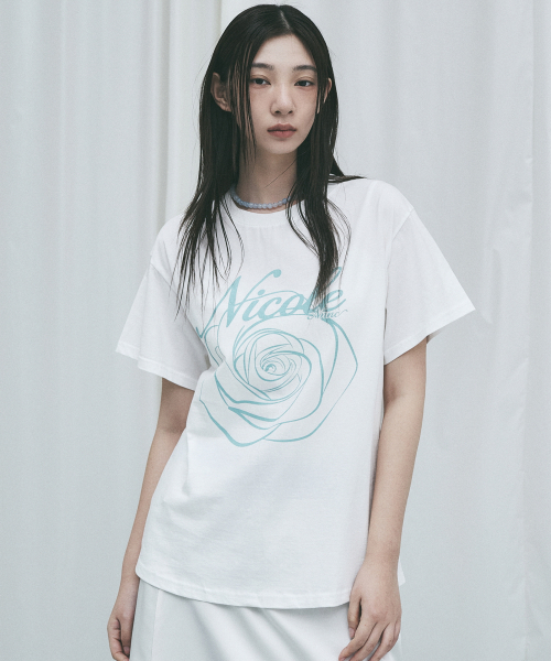 NICK&NICOLE(ニックアンドニコール)の「NICOLE ROSE SLEEVE TOP_CREAM SKY BLUE(Tシャツ/カットソー・レディース・その他・MEDIUM/LARGE)」の5枚目の写真