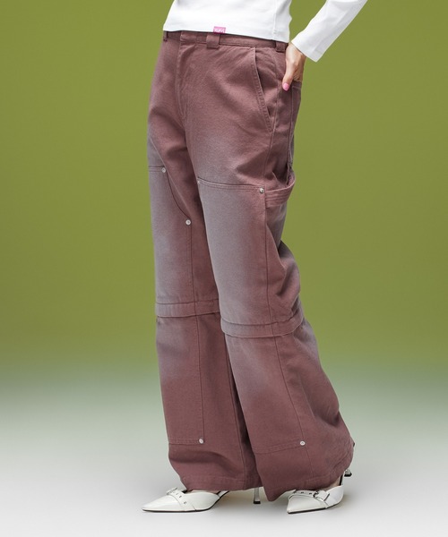 クレッシェント　可愛いパンツ FADED 2WAY WIDE LEG WORK PANTS（その他パンツ）｜X-girl（エックス