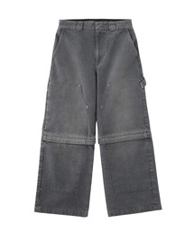 FADED 2WAY WIDE LEG WORK PANTS