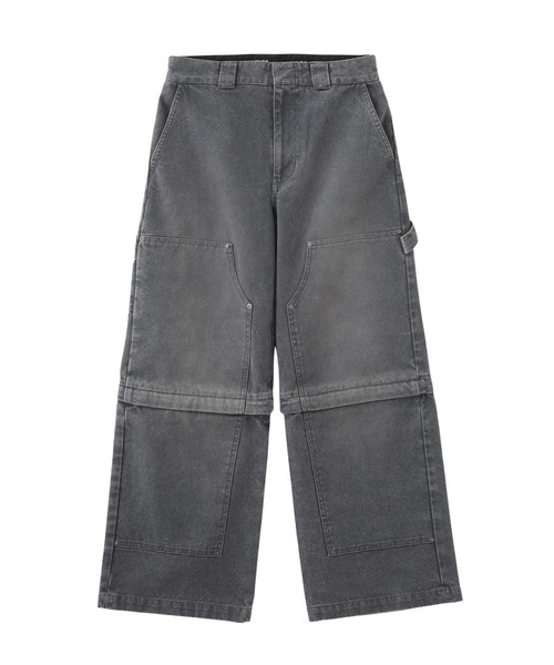 X-girl(エックスガール)の「FADED 2WAY WIDE LEG WORK PANTS(その他パンツ・レディース・チャコール/ブラウン・S/M)」の2枚目の写真