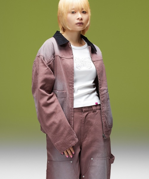 X-girl(エックスガール)の「FADED 2WAY WIDE LEG WORK PANTS(その他パンツ・レディース・チャコール/ブラウン・S/M)」の3枚目の写真