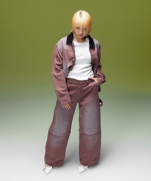 X-girl(エックスガール)の「FADED 2WAY WIDE LEG WORK PANTS(その他パンツ・レディース・チャコール/ブラウン・S/M)」の7枚目の写真