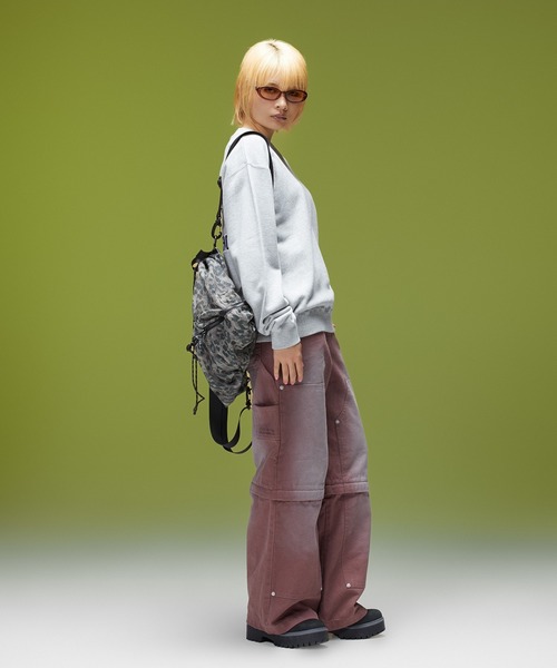 X-girl(エックスガール)の「FADED 2WAY WIDE LEG WORK PANTS(その他パンツ・レディース・チャコール/ブラウン・S/M)」の8枚目の写真