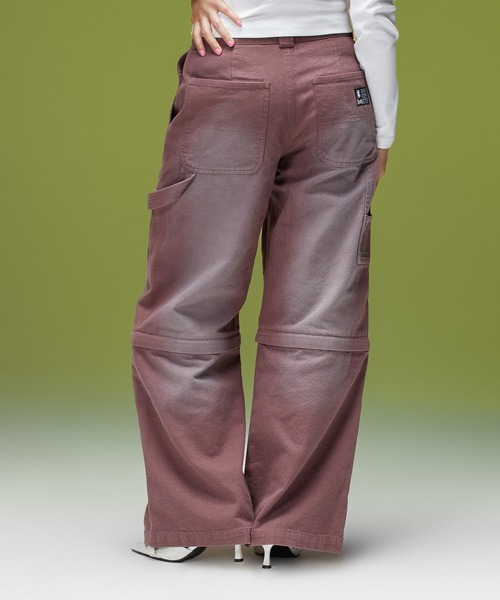 X-girl(エックスガール)の「FADED 2WAY WIDE LEG WORK PANTS(その他パンツ・レディース・チャコール/ブラウン・S/M)」の9枚目の写真
