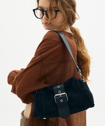 front belt square shoulder bag / フロントベルトスクエアショルダーバッグ