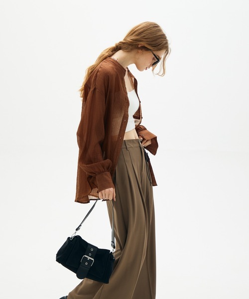 full/fill.(フルフィル)の「front belt square shoulder bag / フロントベルトスクエアショルダーバッグ(ショルダーバッグ・レディース・ブラック/ブラウン・FREE)」の16枚目の写真