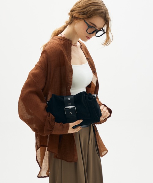 full/fill.(フルフィル)の「front belt square shoulder bag / フロントベルトスクエアショルダーバッグ(ショルダーバッグ・レディース・ブラック/ブラウン・FREE)」の20枚目の写真