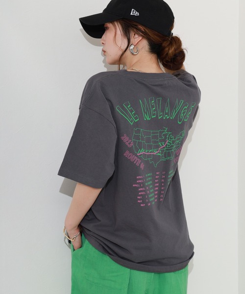 FUNALIVE(ファンアライブ)の「バックプリント半袖Tシャツ(Tシャツ/カットソー・レディース・オフホワイト/ライトピンク/ブラック・FREE)」の2枚目の写真