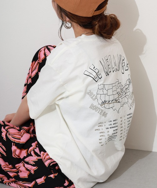 FUNALIVE(ファンアライブ)の「バックプリント半袖Tシャツ(Tシャツ/カットソー・レディース・オフホワイト/ライトピンク/ブラック・FREE)」の5枚目の写真