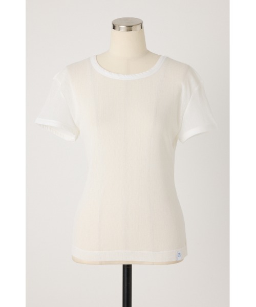 PISCESS（パイシス）の「Cotton Mesh Slim Fit Tシャツ（Tシャツ/カットソー・レディース・ブラウン/イエロー/ホワイト/ピンク/レッド・FREE）」の2枚目の写真