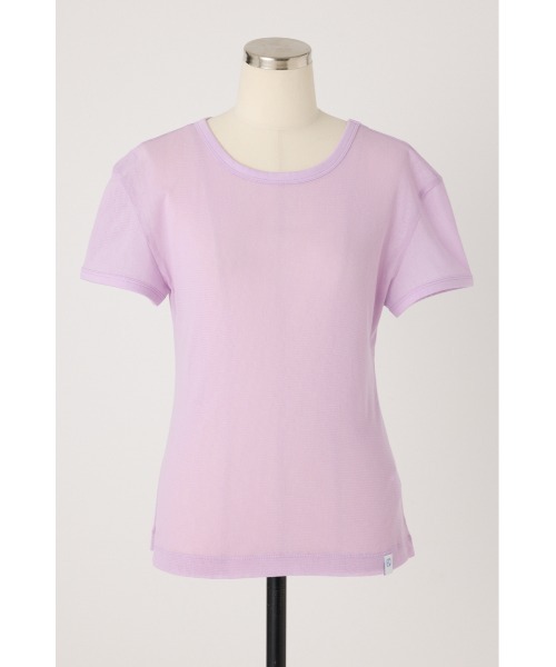 PISCESS（パイシス）の「Cotton Mesh Slim Fit Tシャツ（Tシャツ/カットソー・レディース・ブラウン/イエロー/ホワイト/ピンク/レッド・FREE）」の4枚目の写真