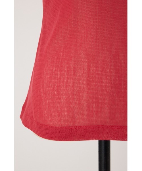 PISCESS（パイシス）の「Cotton Mesh Slim Fit Tシャツ（Tシャツ/カットソー・レディース・ブラウン/イエロー/ホワイト/ピンク/レッド・FREE）」の8枚目の写真