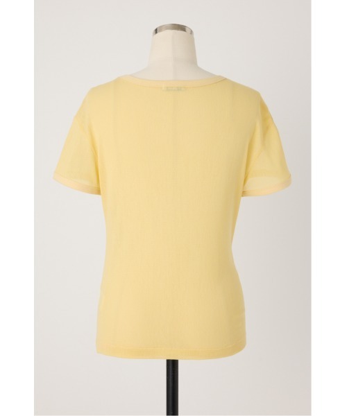 PISCESS（パイシス）の「Cotton Mesh Slim Fit Tシャツ（Tシャツ/カットソー・レディース・ブラウン/イエロー/ホワイト/ピンク/レッド・FREE）」の12枚目の写真