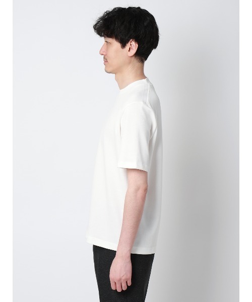 SUIT SQUARE(スーツスクエア)の「オフィT/Tシャツ/半袖/ウォッシャブル/吸水速乾/UVカット/プレーティング鹿の子/無地(Tシャツ/カットソー・メンズ・ブラック/ホワイト・LL/L/M/S/3L)」の4枚目の写真