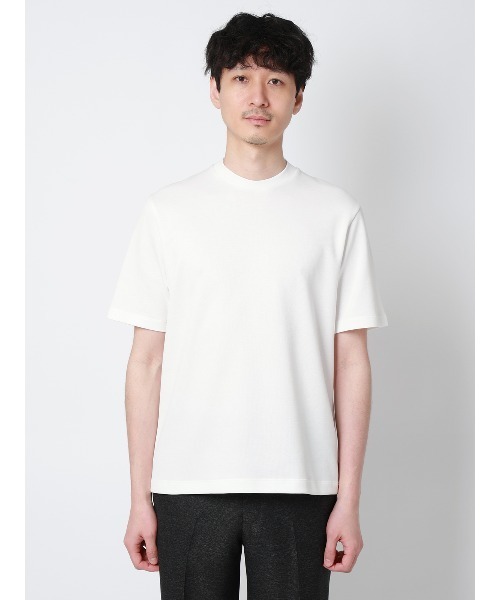 SUIT SQUARE(スーツスクエア)の「オフィT/Tシャツ/半袖/ウォッシャブル/吸水速乾/UVカット/プレーティング鹿の子/無地(Tシャツ/カットソー・メンズ・ブラック/ホワイト・LL/L/M/S/3L)」の3枚目の写真