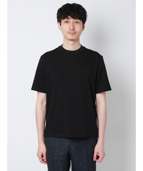 SUIT SQUARE(スーツスクエア)の「オフィT/Tシャツ/半袖/ウォッシャブル/吸水速乾/UVカット/プレーティング鹿の子/無地(Tシャツ/カットソー・メンズ・ブラック/ホワイト・LL/L/M/S/3L)」の12枚目の写真