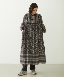 PRINTED TASSEL TIE DRESS