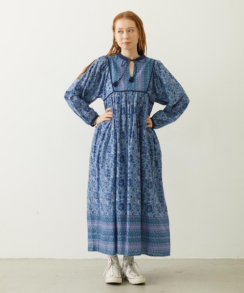 MILKFED.（ミルクフェド）の「PRINTED TASSEL TIE DRESS（ワンピース・レディース・ブラック/レッド/ブルー・ONE SIZE）」の10枚目の写真