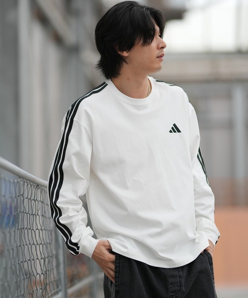 adidas(アディダス)の「adidas/アディダス 長袖 Tシャツ ロンT TW777(Tシャツ/カットソー・メンズ・ベージュ/ブラック/ホワイト/スカイブルー・L/2XL/M/XL)」の1枚目の写真