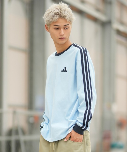 adidas(アディダス)の「adidas/アディダス 長袖 Tシャツ ロンT TW777(Tシャツ/カットソー・メンズ・ベージュ/ブラック/ホワイト/スカイブルー・L/2XL/M/XL)」の4枚目の写真