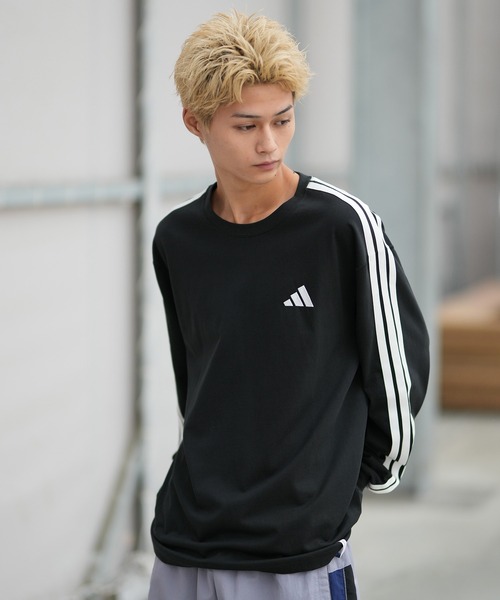 adidas(アディダス)の「adidas/アディダス 長袖 Tシャツ ロンT TW777(Tシャツ/カットソー・メンズ・ベージュ/ブラック/ホワイト/スカイブルー・L/2XL/M/XL)」の2枚目の写真