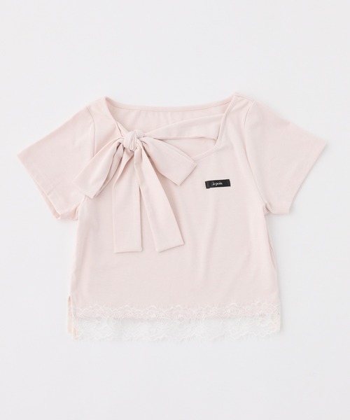 one after another NICE CLAUP（ワンアフターアナザーナイスクラップ）の「【Lace Collection】リボンテレコTee（Tシャツ/カットソー・レディース・ブラック/ピンク/ドット・FREE）」の3枚目の写真