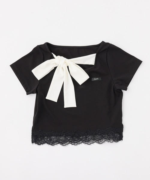 one after another NICE CLAUP（ワンアフターアナザーナイスクラップ）の「【Lace Collection】リボンテレコTee（Tシャツ/カットソー・レディース・ブラック/ピンク/ドット・FREE）」の15枚目の写真