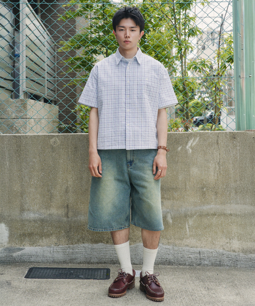XERO（ゼロ）の「ハーフクロップチェックシャツ[ホワイト]（シャツ/ブラウス・レディース・その他・MEDIUM/LARGE）」の2枚目の写真