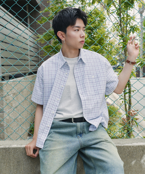 XERO（ゼロ）の「ハーフクロップチェックシャツ[ホワイト]（シャツ/ブラウス・レディース・その他・MEDIUM/LARGE）」の3枚目の写真
