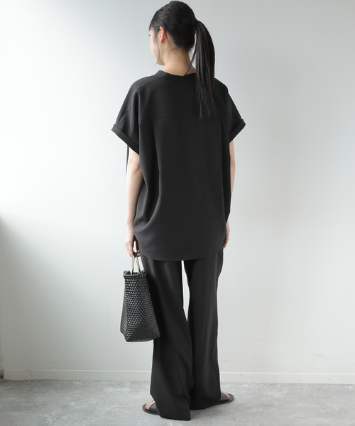 JOURNAL STANDARD relume（ジャーナルスタンダード　レリューム）の「《WEB限定》［2点セット］タンブラーバンドカラーセットアップ（その他パンツ・レディース・ブラック/ネイビー・38/36）」の8枚目の写真