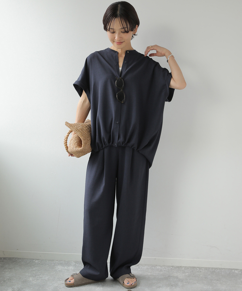 JOURNAL STANDARD relume（ジャーナルスタンダード　レリューム）の「《WEB限定》［2点セット］タンブラーバンドカラーセットアップ（その他パンツ・レディース・ブラック/ネイビー・38/36）」の9枚目の写真