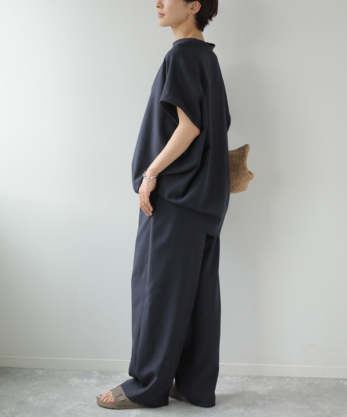 JOURNAL STANDARD relume（ジャーナルスタンダード　レリューム）の「《WEB限定》［2点セット］タンブラーバンドカラーセットアップ（その他パンツ・レディース・ブラック/ネイビー・38/36）」の11枚目の写真