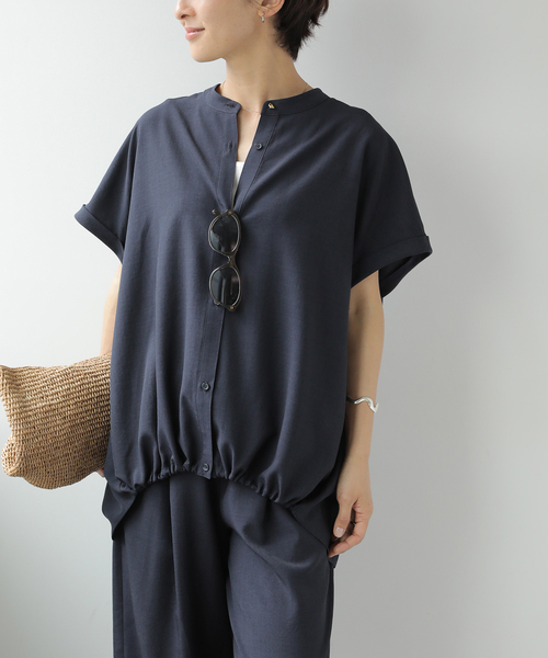 JOURNAL STANDARD relume（ジャーナルスタンダード　レリューム）の「《WEB限定》［2点セット］タンブラーバンドカラーセットアップ（その他パンツ・レディース・ブラック/ネイビー・38/36）」の14枚目の写真