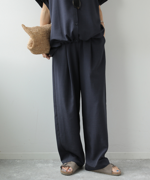 JOURNAL STANDARD relume（ジャーナルスタンダード　レリューム）の「《WEB限定》［2点セット］タンブラーバンドカラーセットアップ（その他パンツ・レディース・ブラック/ネイビー・38/36）」の18枚目の写真