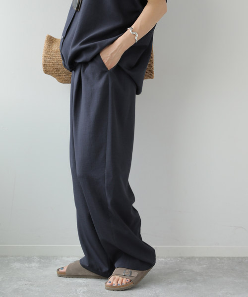 JOURNAL STANDARD relume（ジャーナルスタンダード　レリューム）の「《WEB限定》［2点セット］タンブラーバンドカラーセットアップ（その他パンツ・レディース・ブラック/ネイビー・38/36）」の20枚目の写真