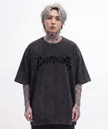 EVメタルロゴ2ピグメント半袖Tシャツ(ブラック)
