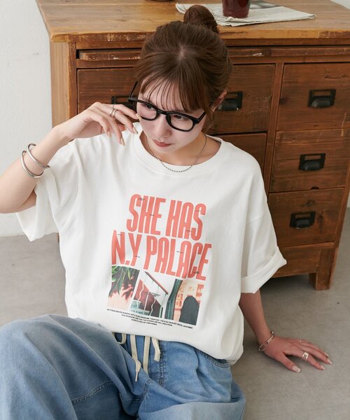 DISCOAT(ディスコート)の「【Enlude】メッセージロゴフォトTシャツ《ユニセックス》(Tシャツ/カットソー・レディース・ピンク/オフホワイト/ブラック・LARGE/MEDIUM)」の2枚目の写真