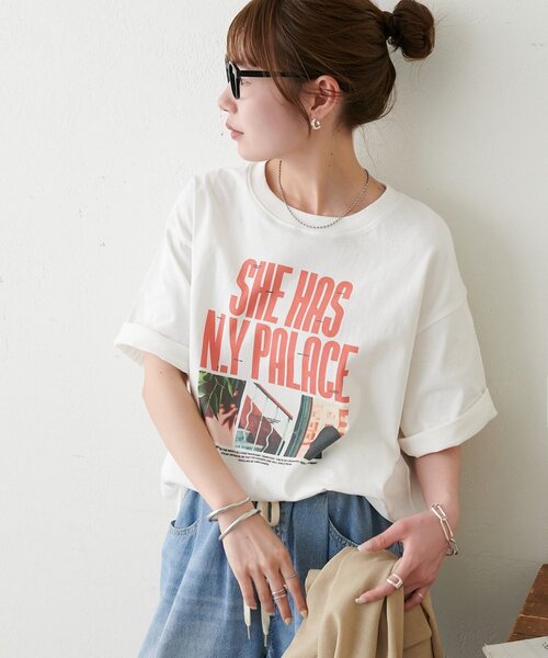 DISCOAT(ディスコート)の「【Enlude】メッセージロゴフォトTシャツ《ユニセックス》(Tシャツ/カットソー・レディース・ピンク/オフホワイト/ブラック・LARGE/MEDIUM)」の6枚目の写真
