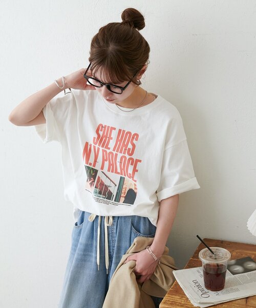 DISCOAT(ディスコート)の「【Enlude】メッセージロゴフォトTシャツ《ユニセックス》(Tシャツ/カットソー・レディース・ピンク/オフホワイト/ブラック・LARGE/MEDIUM)」の8枚目の写真