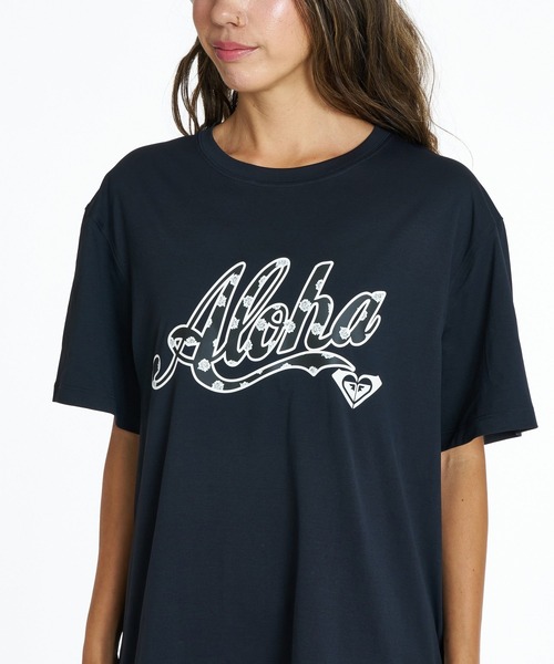 ROXY(ロキシー)の「ROXY HIBISCUS COVE TEE ラッシュTシャツ /UVカット/EASY DRY 【2026年夏モデル】/ロキシー半袖ラッシュガードTシャツ(水着)(Tシャツ/カットソー・レディース・ブラック/ホワイト/ナチュラル・LARGE/MEDIUM/SMALL)」の5枚目の写真