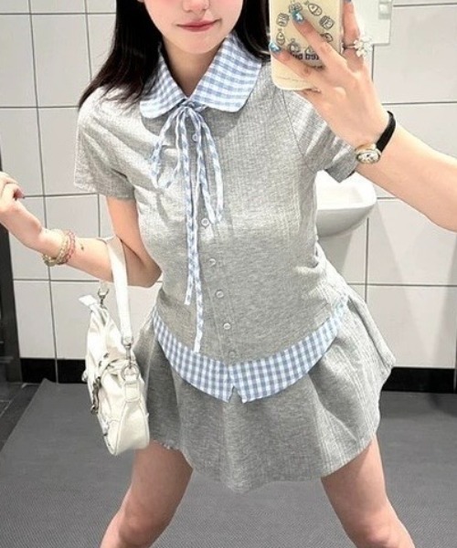 LAMPOON(ランプーン)の「レイヤードカットソーセットアップ(セットアップ・レディース・グレー・SMALL/MEDIUM/LARGE)」の10枚目の写真