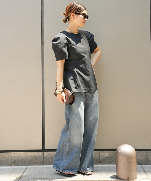 CELERI(セルリ)の「CELERI Balloon Shoulder ブラウス(シャツ/ブラウス・レディース・ブラック/ホワイト・38/36)」の3枚目の写真