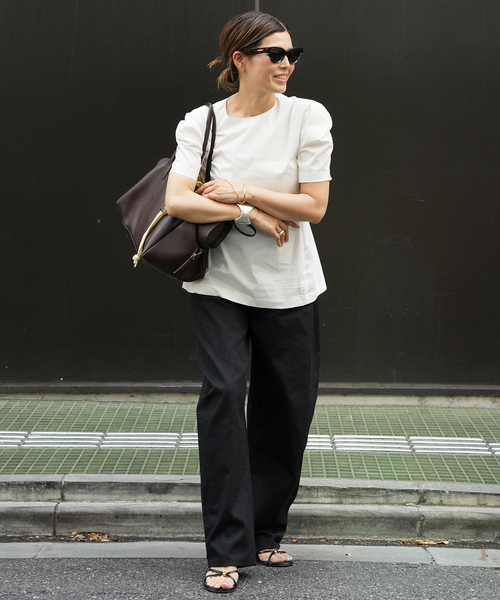 CELERI(セルリ)の「CELERI Balloon Shoulder ブラウス(シャツ/ブラウス・レディース・ブラック/ホワイト・38/36)」の9枚目の写真