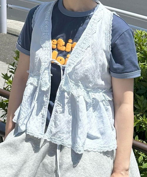 Alley Tokyo(アリートーキョー)の「フリフリリボンノースリブラウス(シャツ/ブラウス・レディース・オフホワイト/イエロー/サックスブルー・FREE)」の10枚目の写真