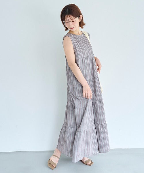 mil(ミル)の「ノースリーブ ティアードワンピース【587229】(ワンピース・レディース・ブラウン/ブラウン系/ブラック・S/XS)」の19枚目の写真