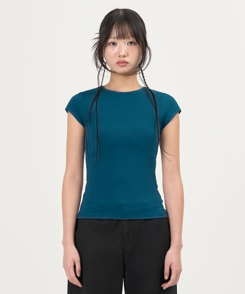 PEPLEE(ペプリー)の「Cap Sleeve Mini Tee (Blue Green)(Tシャツ/カットソー・レディース・その他・MEDIUM/SMALL)」の1枚目の写真