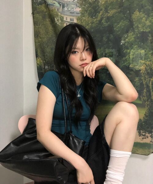 PEPLEE(ペプリー)の「Cap Sleeve Mini Tee (Blue Green)(Tシャツ/カットソー・レディース・その他・MEDIUM/SMALL)」の4枚目の写真