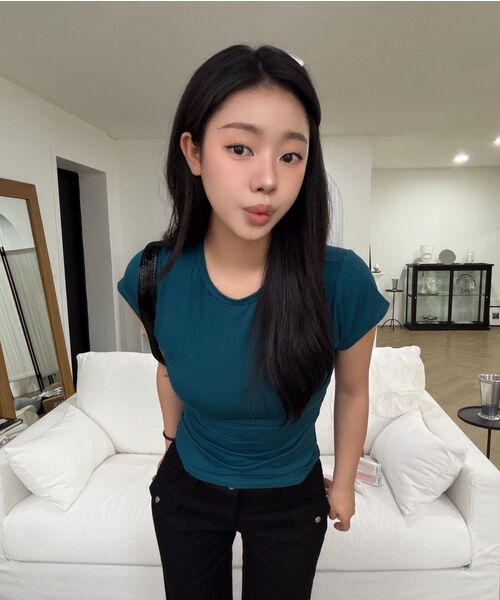PEPLEE(ペプリー)の「Cap Sleeve Mini Tee (Blue Green)(Tシャツ/カットソー・レディース・その他・MEDIUM/SMALL)」の5枚目の写真